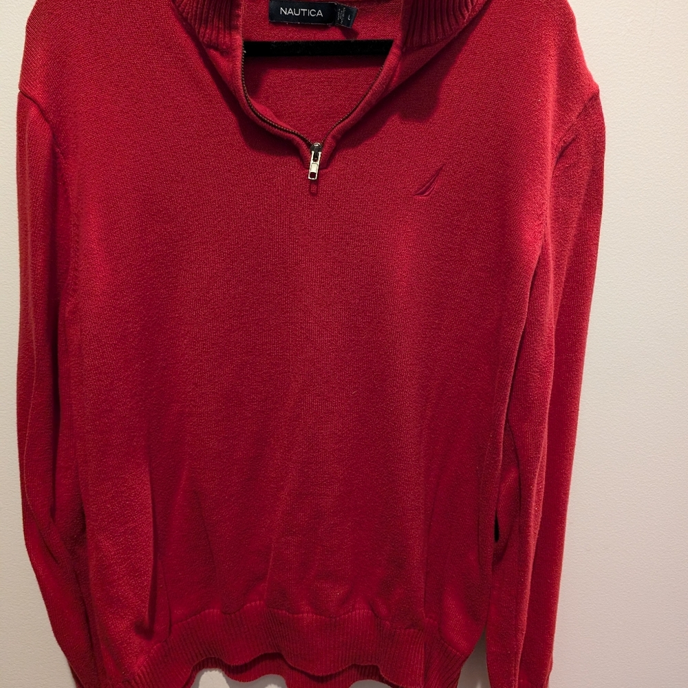 Nautica men's sweater red